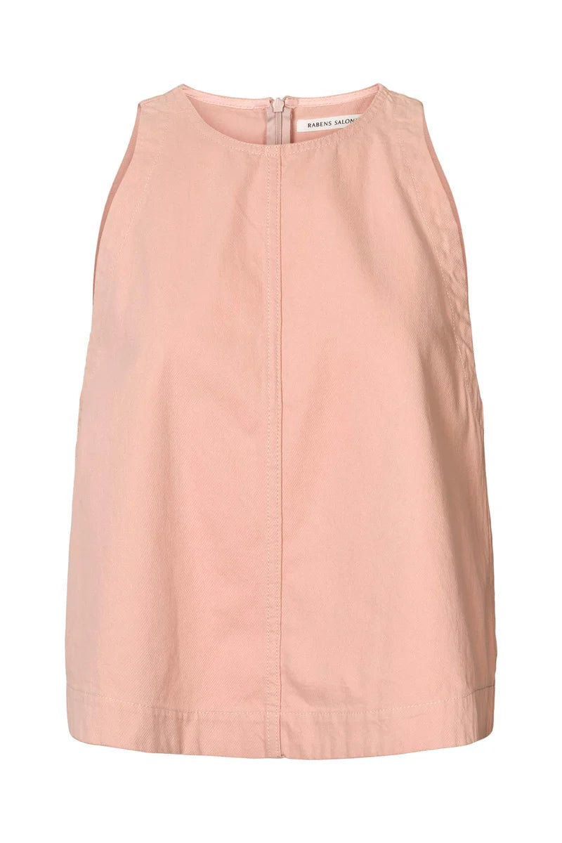 Rabens Saloner - Kaley Texture Canvas Halter Top, Soft Rose