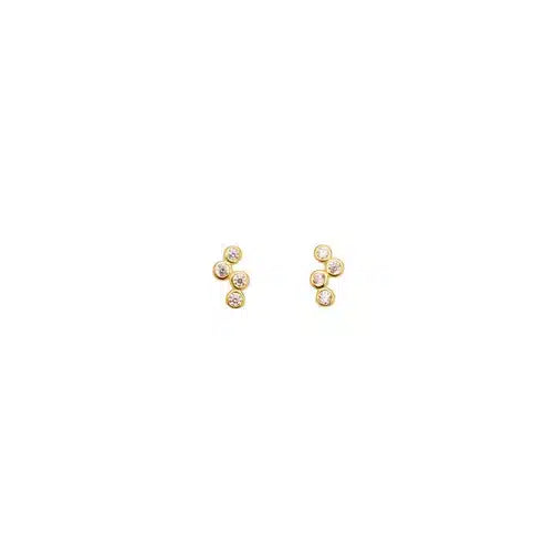 Pico Copenhagen - Alice Crystal Stud Ørestik, Goldplated