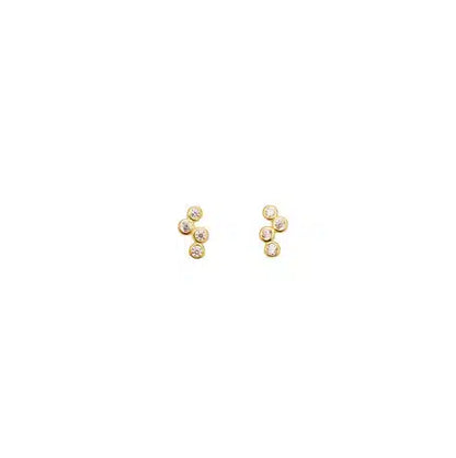 Pico Copenhagen - Alice Crystal Stud Ørestik, Goldplated
