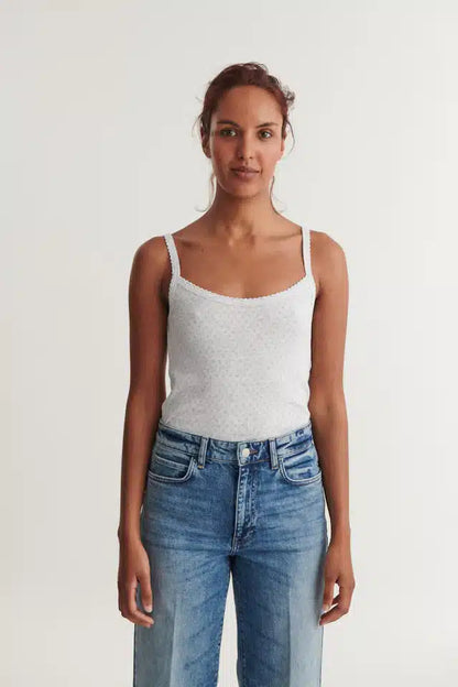 Basic Apparel - Arense Strap Top, Light Grey Mel.