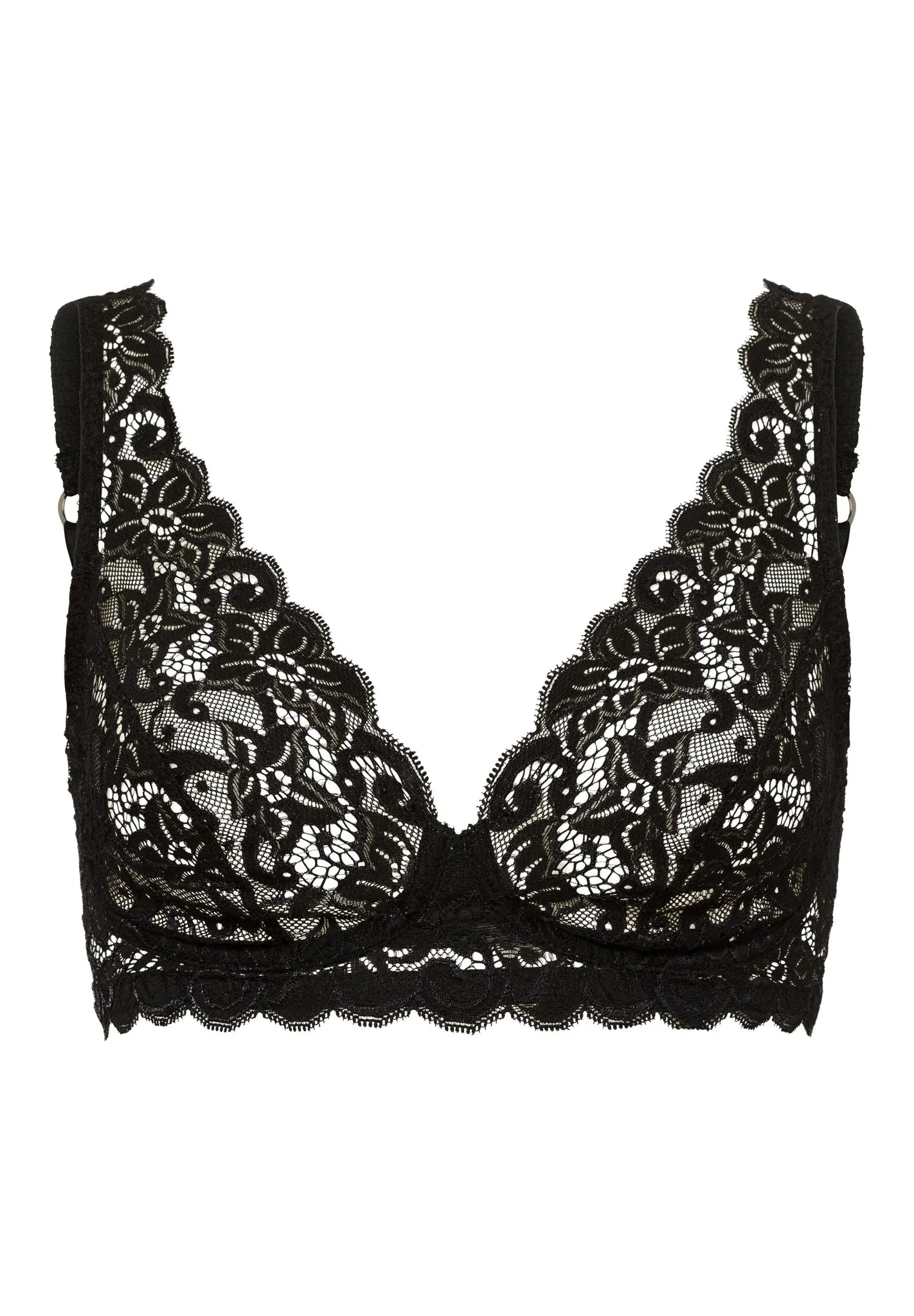 Hanro - Moments Elegant French Lace Soft Cup Bra, Black