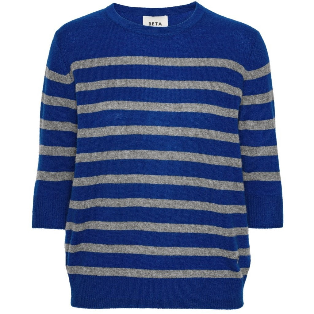 Beta Studios - Bianca Striped Lady Sleeve, Azure Blue/Mole