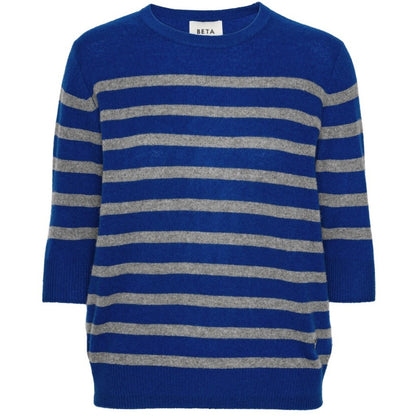 Beta Studios - Bianca Striped Lady Sleeve, Azure Blue/Mole