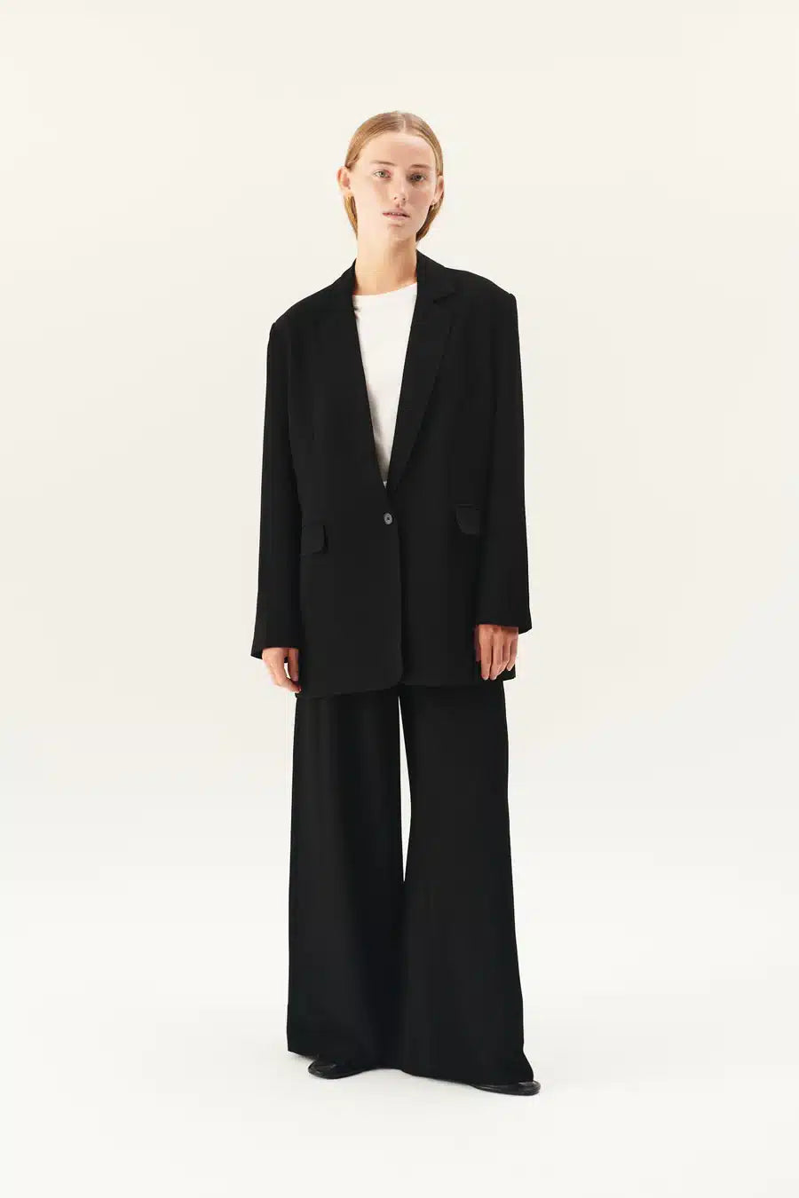 Rue De Tokyo - Cica Recycled Heavy Crepe Blazer, Black