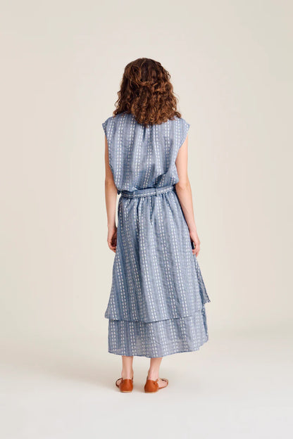Nué Notes - Clayton Skirt, Chambray Stripe