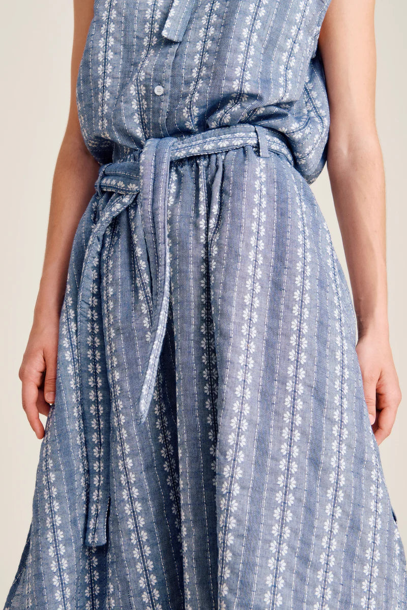 Nué Notes - Clayton Skirt, Chambray Stripe