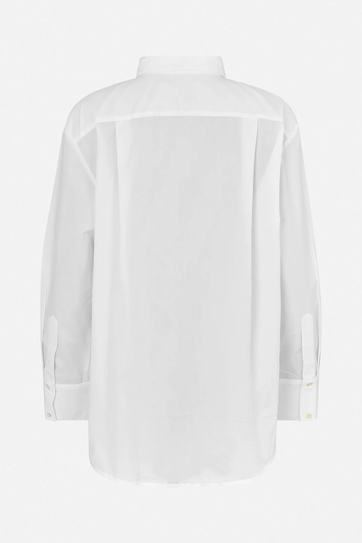 Rabens Saloner - Dim Poplin Front Frill Shirt, White