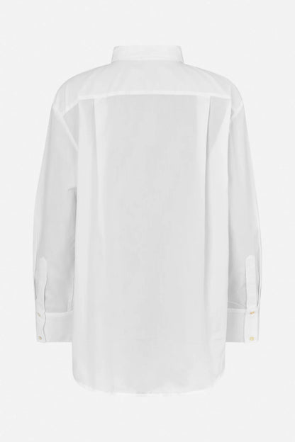 Rabens Saloner - Dim Poplin Front Frill Shirt, White