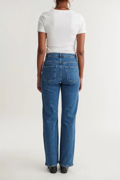 Basic Apparel - Elisa Mid Blue Jeans, Mid Blue
