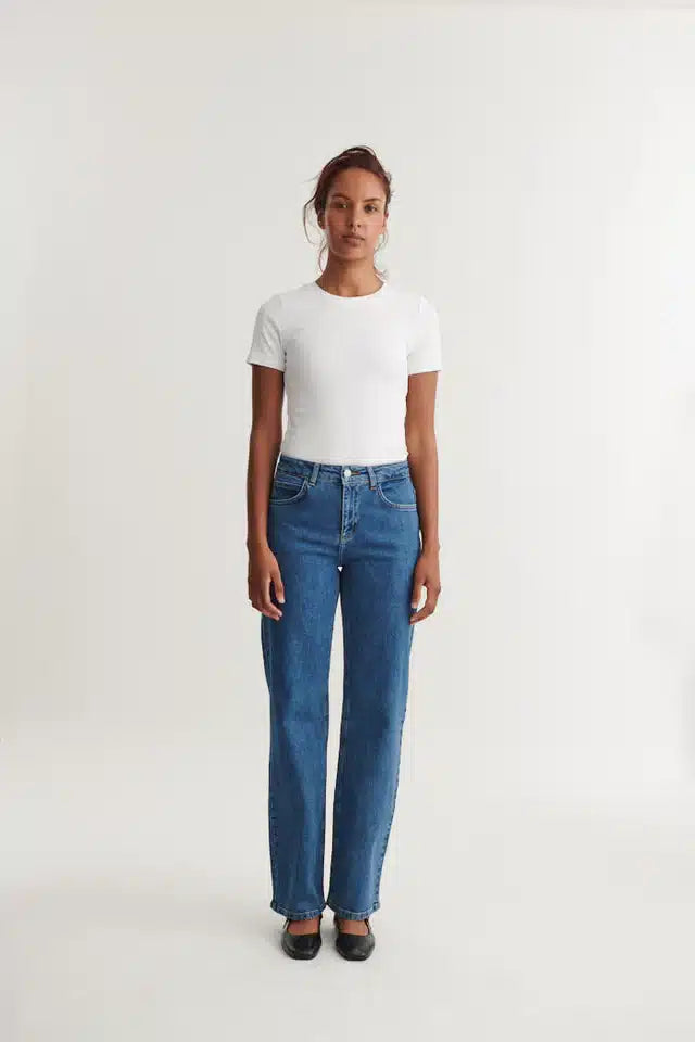 Basic Apparel - Elisa Mid Blue Jeans, Mid Blue