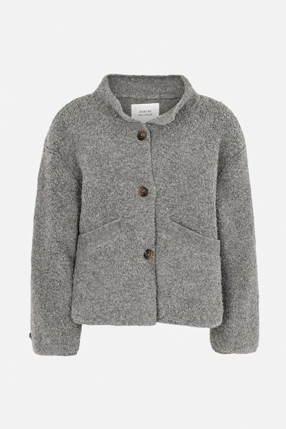 Rabens Saloner - Emel Sheep Knit Reverse Jacket, Grey Melange