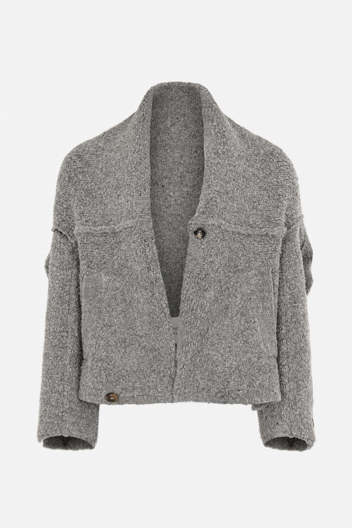 Rabens Saloner - Emel Sheep Knit Reverse Jacket, Grey Melange