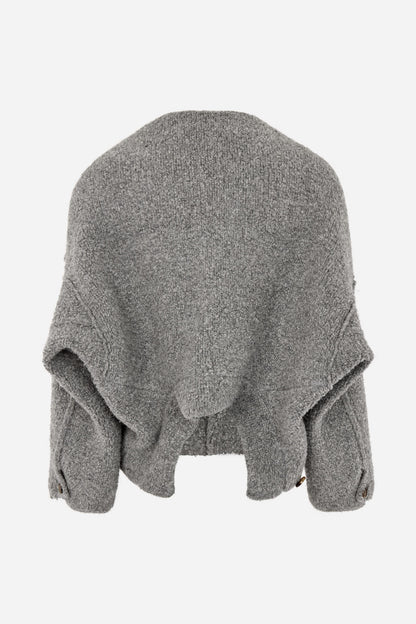 Rabens Saloner - Emel Sheep Knit Reverse Jacket, Grey Melange