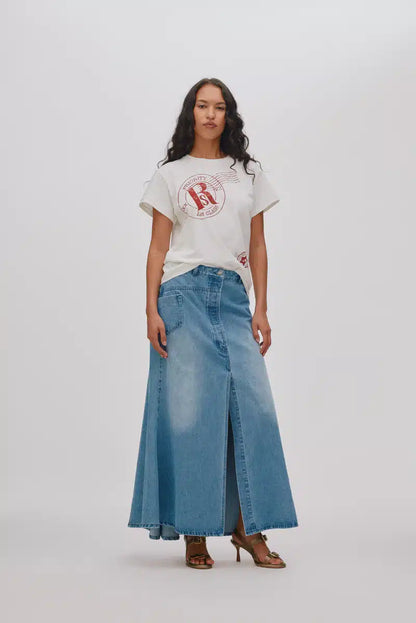 Rabens Saloner - Emmali Denim Long Skirt, Light Washed Denim