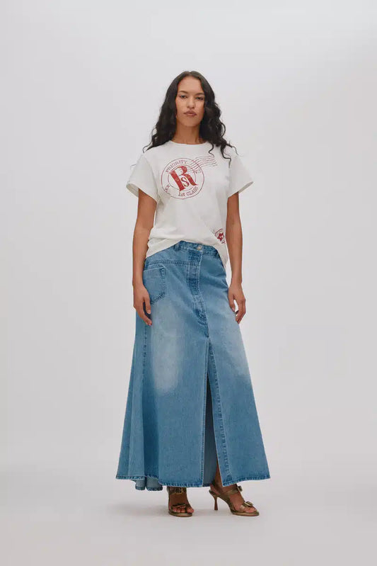 Rabens Saloner - Emmali Denim Long Skirt, Light Washed Denim