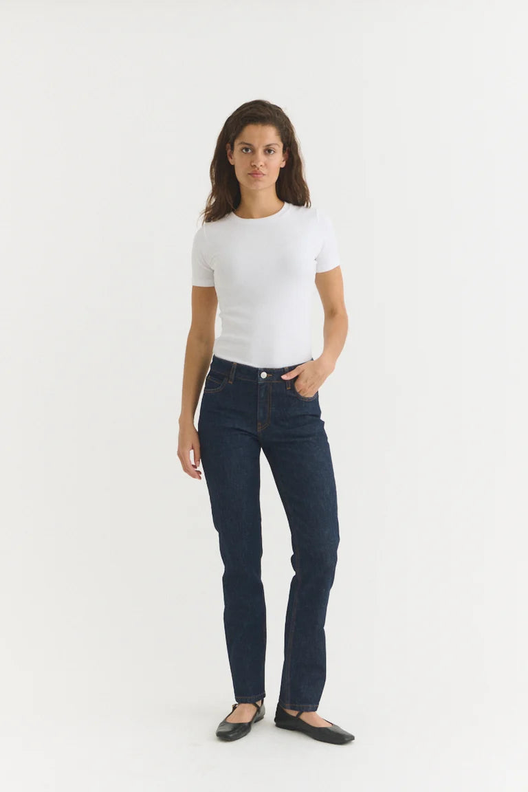 Basic Apparel - Evy Rinse Wash Jeans, Raw Denim
