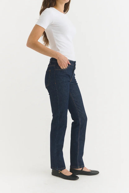 Basic Apparel - Evy Rinse Wash Jeans, Raw Denim