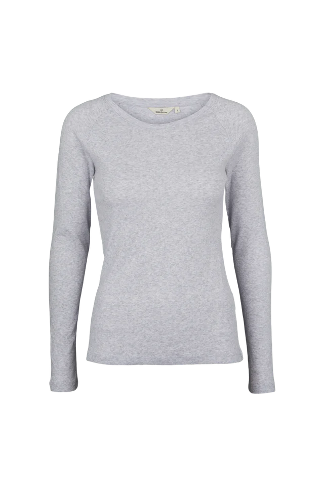 Basic Apparel - Arense LS Tee, Light Grey Melange