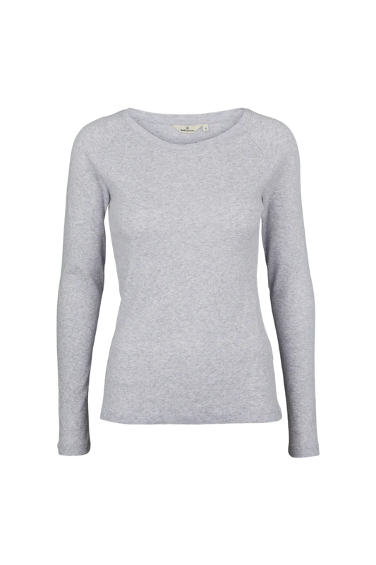 Basic Apparel - Arense LS Tee, Light Grey Melange