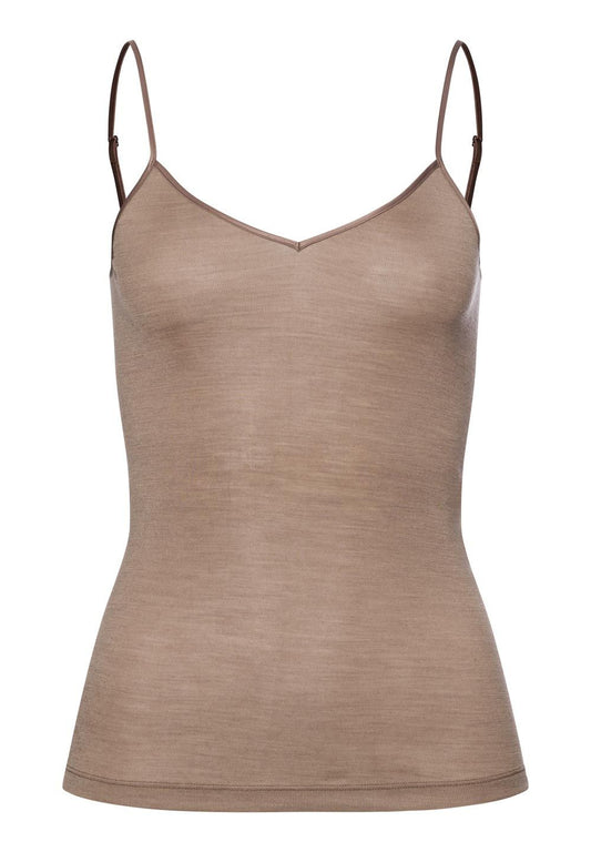 Hanro - Spaghetti Top Wool/Silk, Taupe