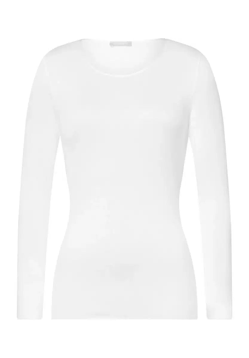 Hanro - Long Sleeve Shirt Cotton, White