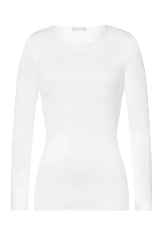 Hanro - Long Sleeve Shirt Cotton, White