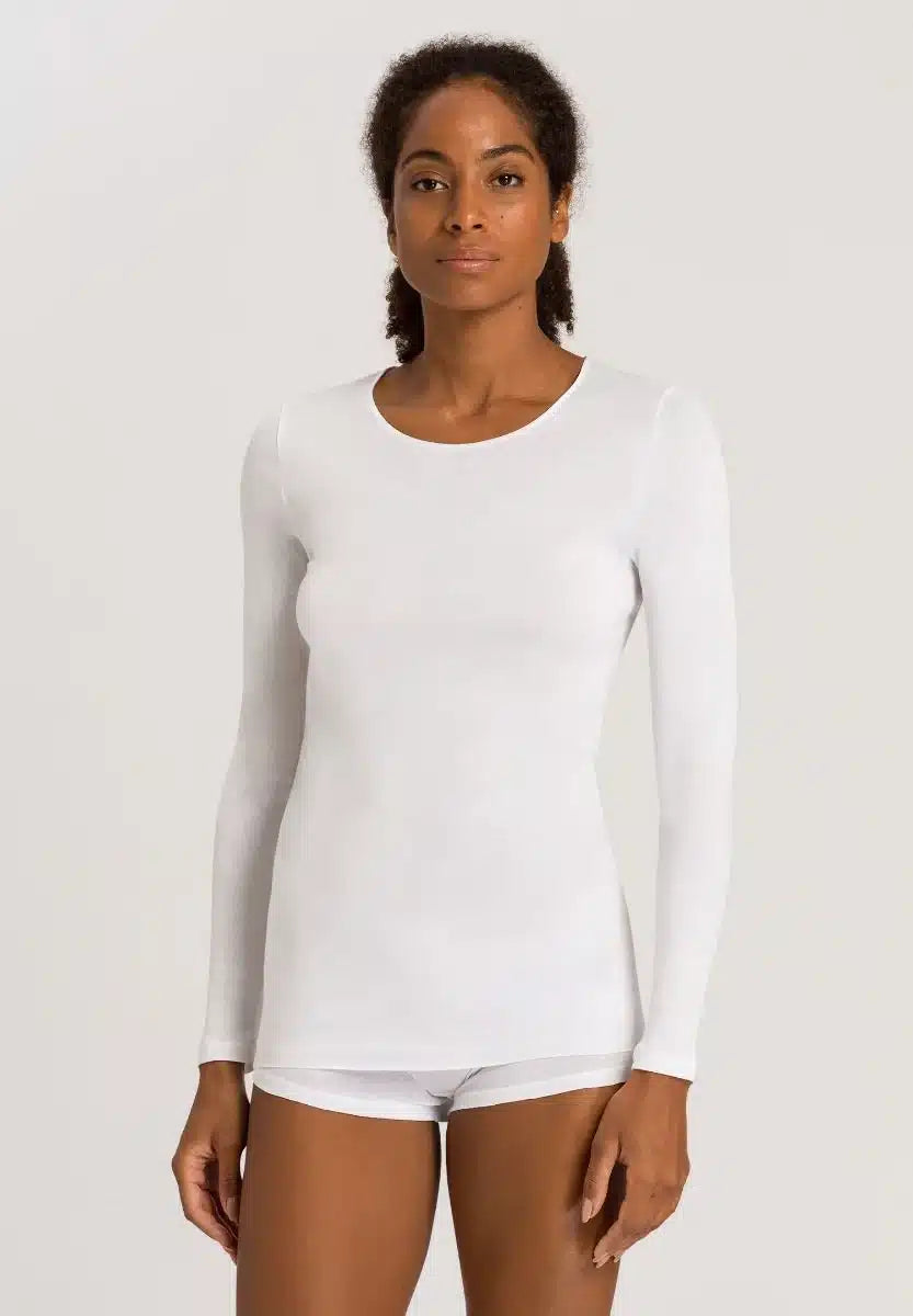 Hanro - Long Sleeve Shirt Cotton, White