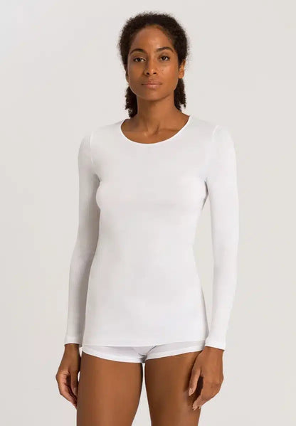 Hanro - Long Sleeve Shirt Cotton, White