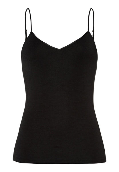 Hanro - Spaghetti Top Wool/Silk, Black