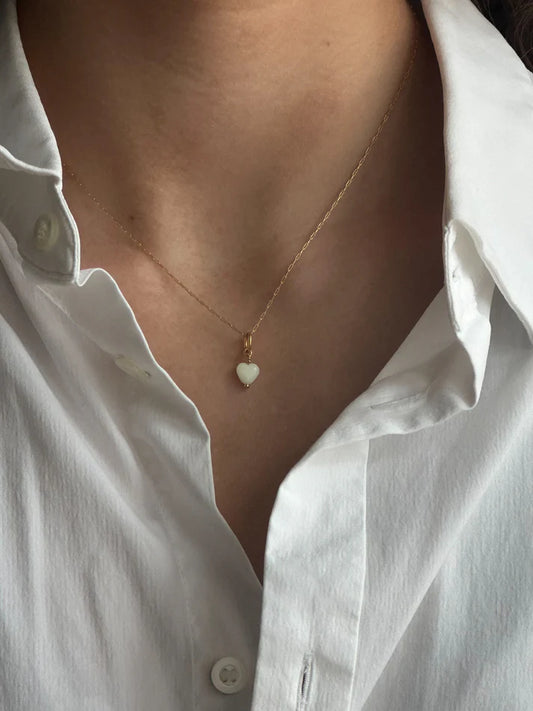 Pico Copenhagen - French Mini Heart Vedhæng, Ivory