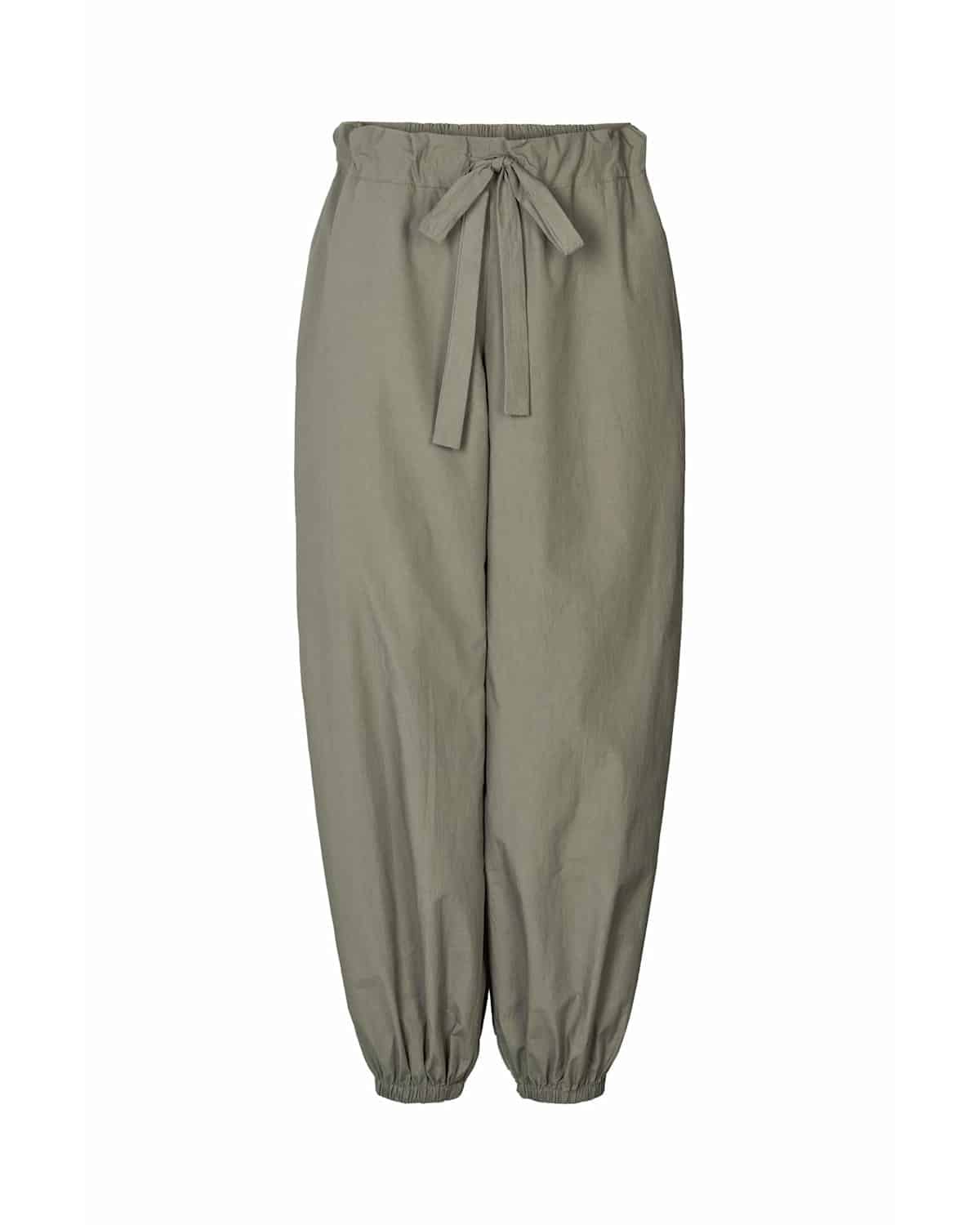 Rabens Saloner - Iridi Poplin Gathered Pants, Asphalt