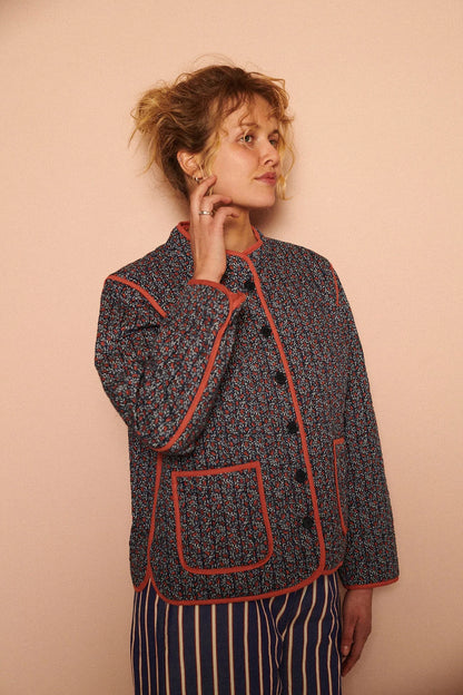 Habiba - Campanula Quilted China Jacket, Indigo