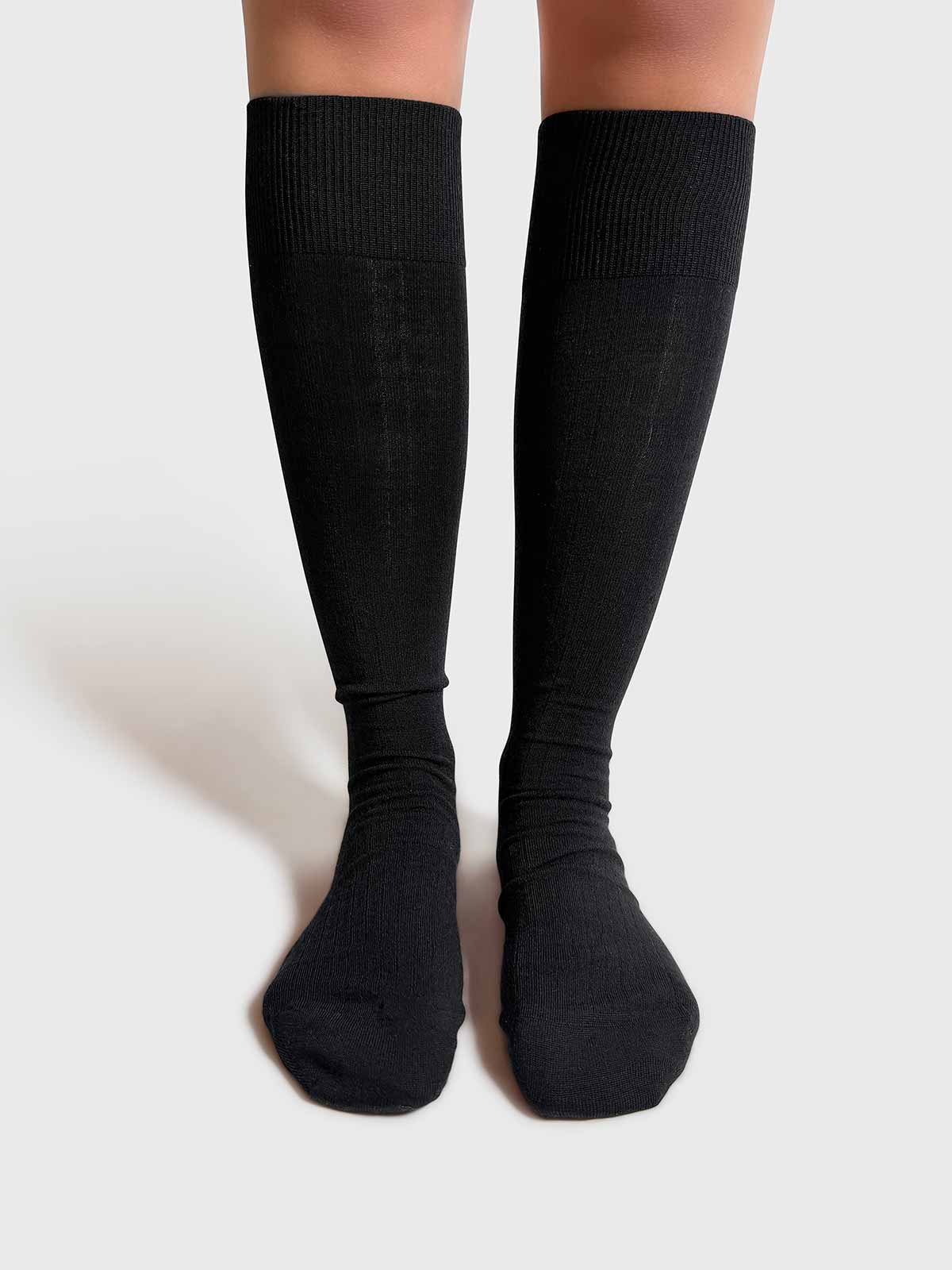 Mrs. Hosiery - Mrs Merino Knee-High, Black