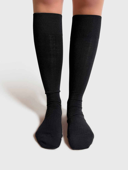 Mrs. Hosiery - Mrs Merino Knee-High, Black