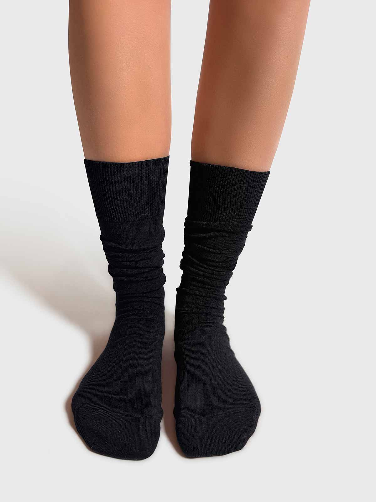 Mrs. Hosiery - Mrs Merino Knee-High, Black