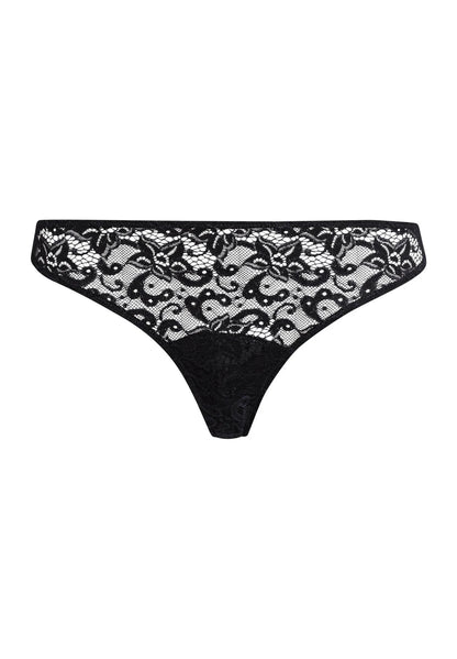 Hanro - Moments Elegant French Lace Thong, Black