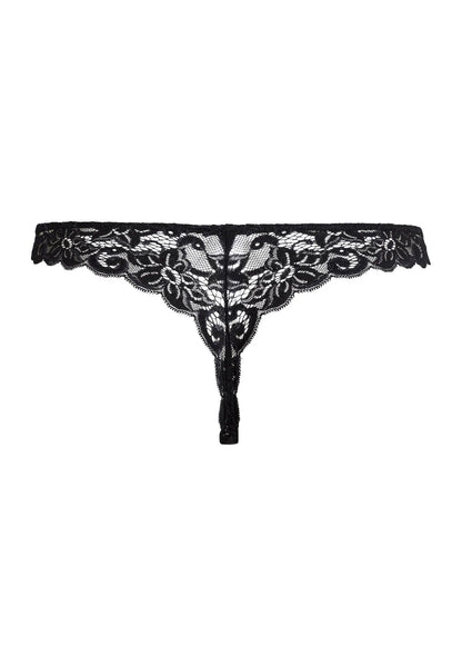 Hanro - Moments Elegant French Lace Thong, Black