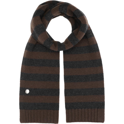 Beta Studios - Lareen Striped Scarf, Seal Brown/Anthracite Grey