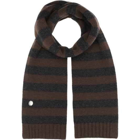Beta Studios - Lareen Striped Scarf, Seal Brown/Anthracite Grey