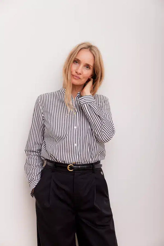 Beta Studios - Laurel Striped Shirt, Black/White