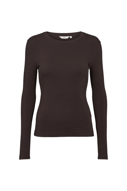 Basic Apparel - Ludmilla LS Tee, Chocolate Torte