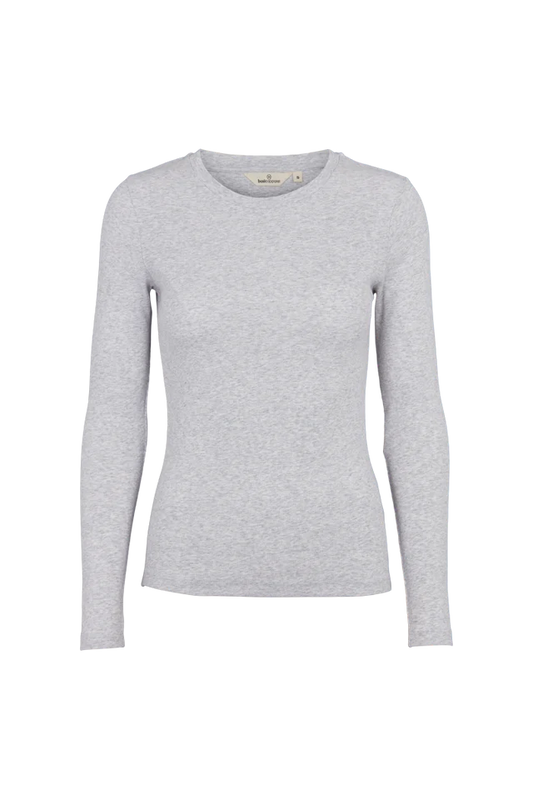 Basic Apparel - Ludmilla LS Tee, Light Grey Mel.