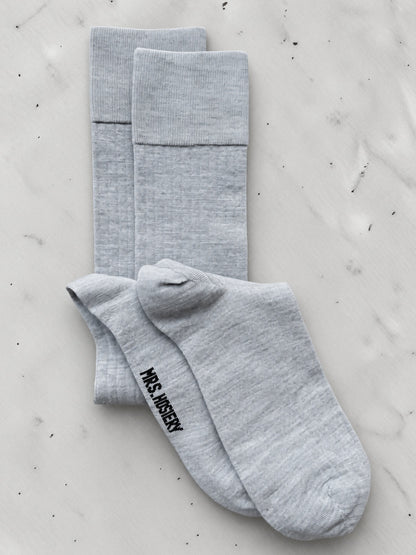 Mrs. Hosiery - Mrs Merino Knee-High, Light Grey