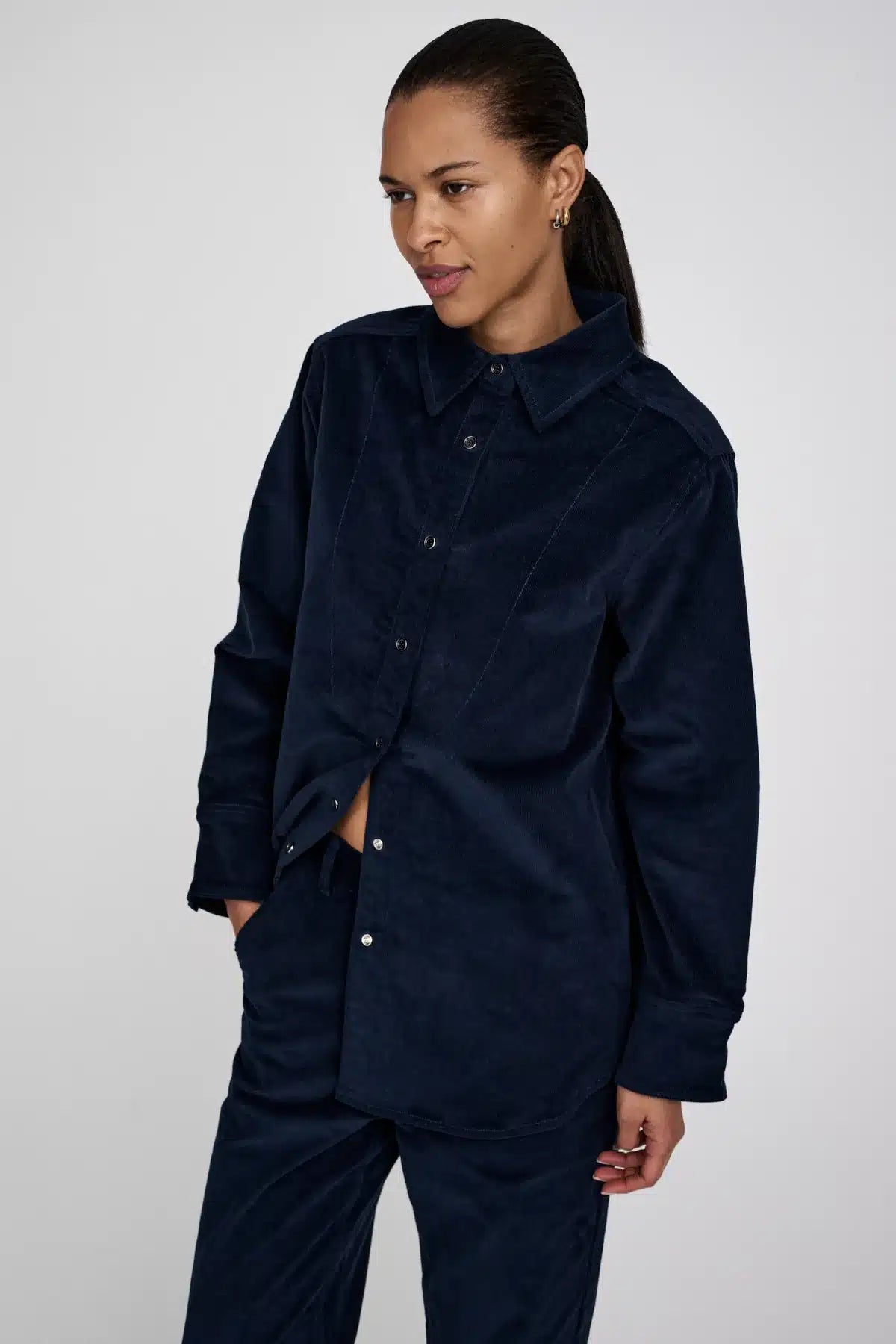 Rabens Saloner - Paia Baby Corduroy Shirt, Navy