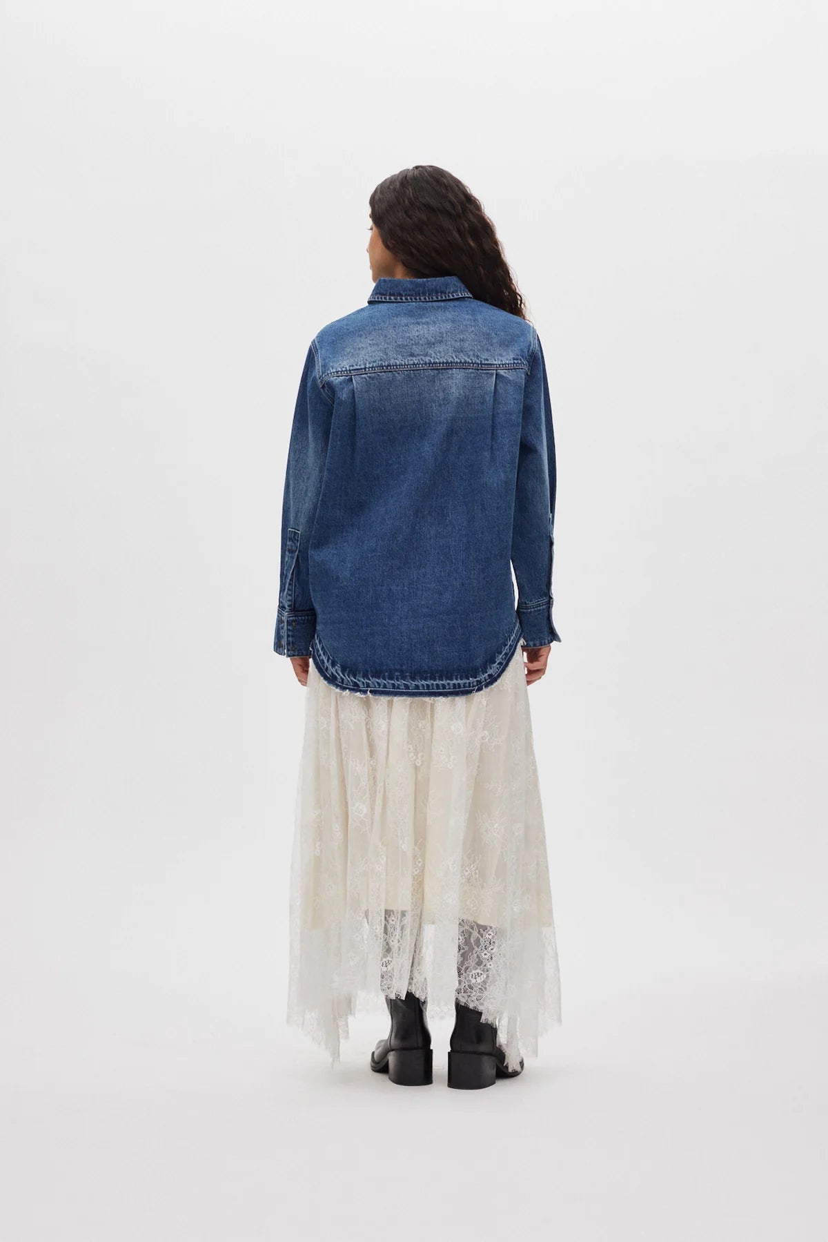Rabens Saloner - Paia Denim Bib Shirt, Dark Indigo