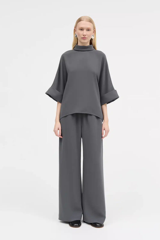 MKDT Studio - Palmira Crepe Georgette Pants, Anthracit