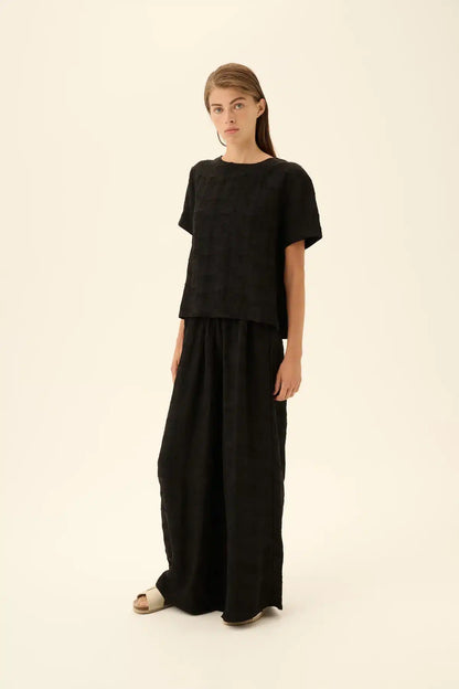 Rue De Tokyo - Pandora Viscose Linen Pants, Black