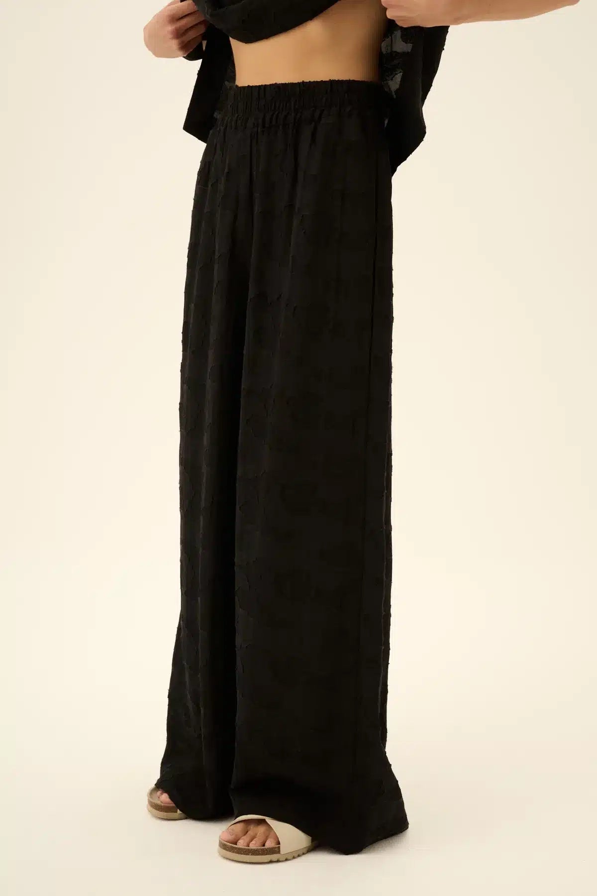 Rue De Tokyo - Pandora Viscose Linen Pants, Black