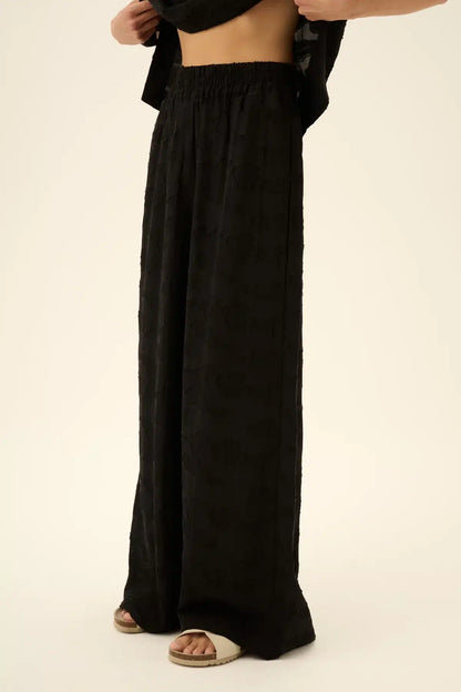 Rue De Tokyo - Pandora Viscose Linen Pants, Black