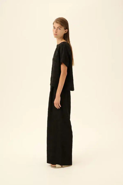 Rue De Tokyo - Pandora Viscose Linen Pants, Black